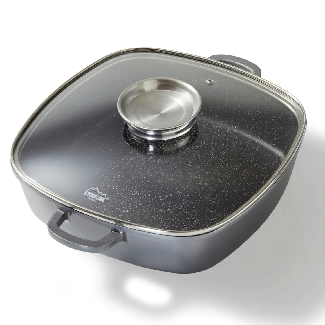 Pfannen|Die moderne Hausfrau STONELINE Servierpfanne Eckig 28 cm | mit Deckel