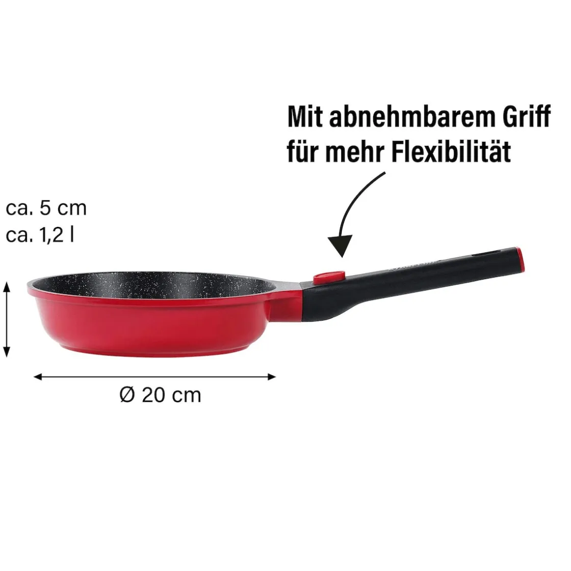 Pfannen|Die moderne Hausfrau STONELINE SMART Bratpfanne 20 cm | ohne Deckel - Rot
