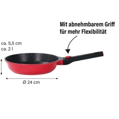 Pfannen|Die moderne Hausfrau STONELINE SMART Bratpfanne 24 cm | ohne Deckel - Rot