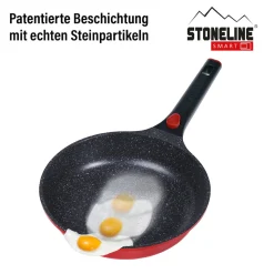 Pfannen|Die moderne Hausfrau STONELINE SMART Bratpfanne 24 cm | ohne Deckel - Rot