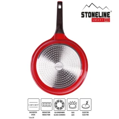 Pfannen|Die moderne Hausfrau STONELINE SMART Bratpfanne 28 cm | ohne Deckel - Rot