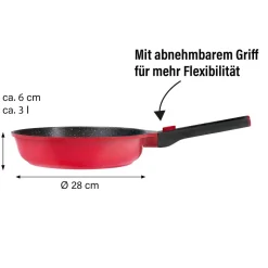 Pfannen|Die moderne Hausfrau STONELINE SMART Bratpfanne 28 cm | ohne Deckel - Rot