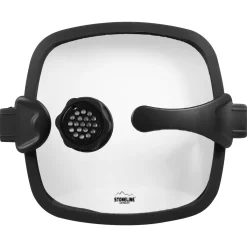 Die moderne Hausfrau STONELINE SMELL WELL FUTURE Glasdeckel Eckig 28 cm mit SMELL WELL Funktion | Schwarz