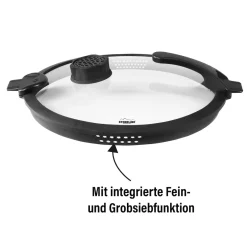 Die moderne Hausfrau STONELINE SMELL WELL FUTURE Glasdeckel 32 cm mit SMELL WELL Funktion | Schwarz