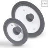 Topfdeckel|Die moderne Hausfrau STONELINE Universal Glasdeckel Set 16/18/20 und 24/26/28 | Grau