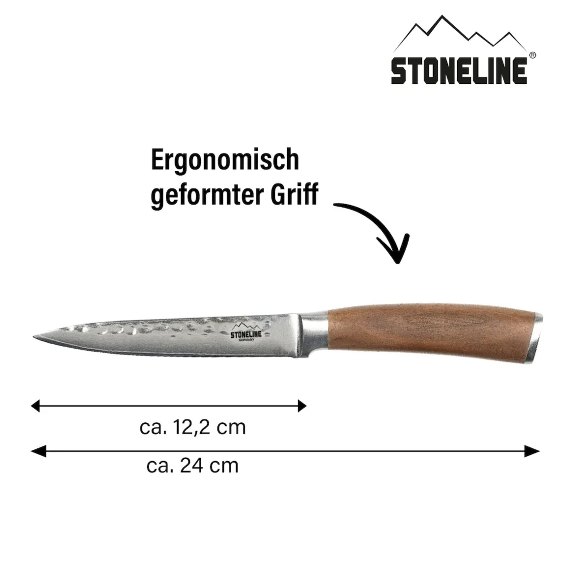 Koch- & Küchenmesser|Die moderne Hausfrau STONELINE Universalmesser 24 cm | 67 Lagen Damastmesser