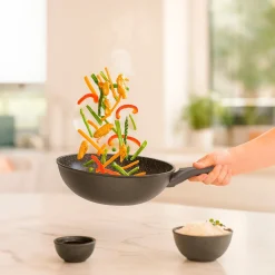Die moderne Hausfrau STONELINE Wok 30 cm | Grau