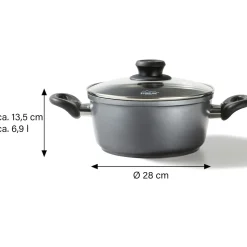 Töpfe|Die moderne Hausfrau STONELINE XXL Kochtopf 28 cm | mit Deckel