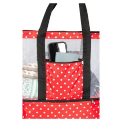 Kühltaschen & -Matten|Die moderne Hausfrau Strand- und Kühltasche "2 in 1" rot/schwarz