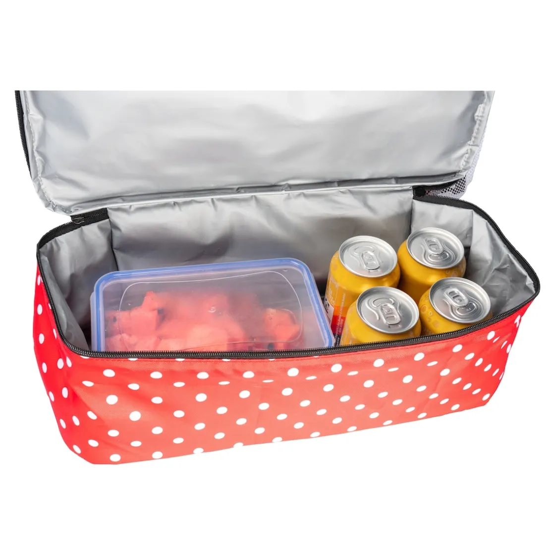 Kühltaschen & -Matten|Die moderne Hausfrau Strand- und Kühltasche "2 in 1" rot/schwarz