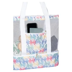 Kühltaschen & -Matten|Die moderne Hausfrau Strand- und Kühltasche "2 in 1" weiß/bunt