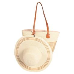 Taschen|Mützen & Hüte ·Sonnenhüte & -Schilder|Die moderne Hausfrau Strandhut-Taschen-Set, 2-teilig