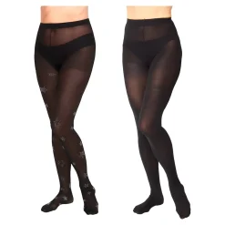 Socken|Die moderne Hausfrau Strumpfhose „Stern & uni“, 2 Stück