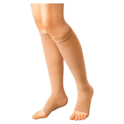 Stützstrümpfe|Kompressionsstrümpfe|Die moderne Hausfrau Stützstrümpfe mit offener Fußspitze