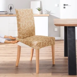 Sesselschoner|Sitzmöbel ·Sesselschoner|Die moderne Hausfrau Stuhlhusse „Ornamente“, 2 Stück beige