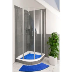 Die moderne Hausfrau Super-Soft-Badematte „halbrund“ königsblau