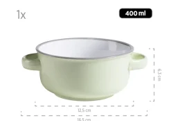 Teller|Die moderne Hausfrau Suppentassen-Set, Steinzeug Maila Hellblau, Hellgrün, Rosa, Grau