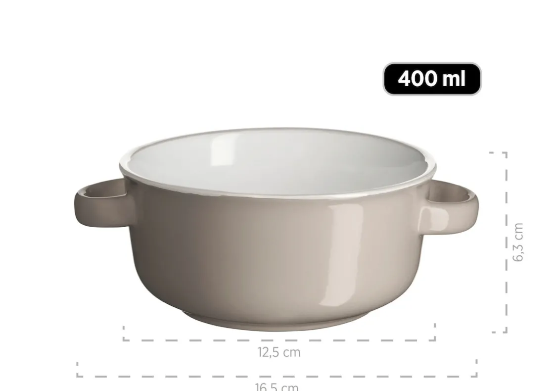 Teller|Die moderne Hausfrau Suppentassen-Set, Steinzeug Maila Hellblau, Hellgrün, Rosa, Grau