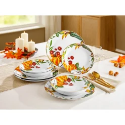Geschirrsets|Die moderne Hausfrau Suppenteller „Goldener Herbst“, 4 Stück