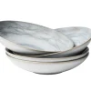 Teller|Die moderne Hausfrau Suppenteller, Steinzeug TIEFER SEE Grau / Weiß