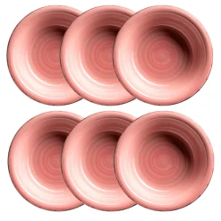 Teller|Die moderne Hausfrau Suppenteller-Set, Steingut LUMACA Koralle