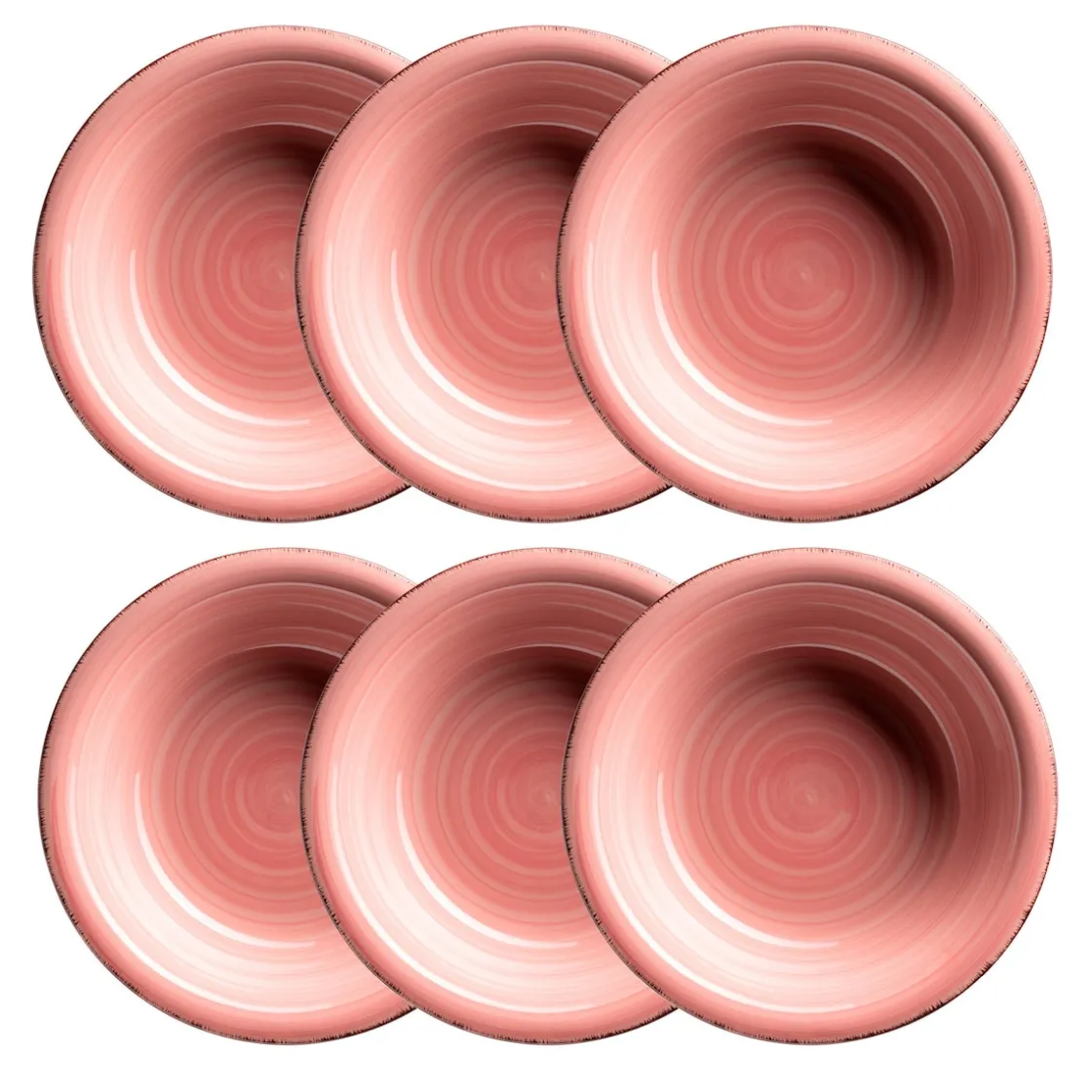 Teller|Die moderne Hausfrau Suppenteller-Set, Steingut LUMACA Koralle