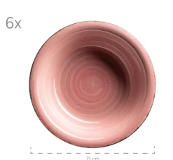 Teller|Die moderne Hausfrau Suppenteller-Set, Steingut LUMACA Koralle