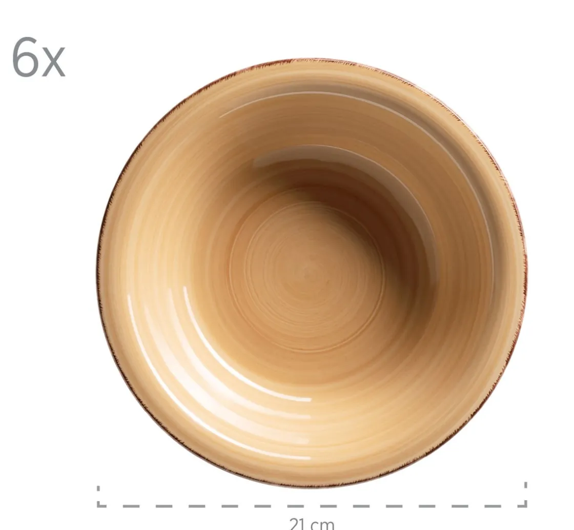 Teller|Die moderne Hausfrau Suppenteller-Set, Steingut LUMACA Koralle