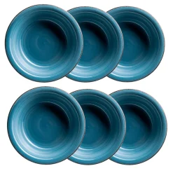Teller|Die moderne Hausfrau Suppenteller-Set, Steingut LUMACA Dunkelblau