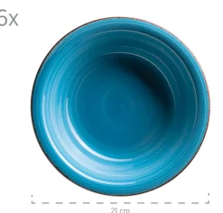 Teller|Die moderne Hausfrau Suppenteller-Set, Steingut LUMACA Dunkelblau