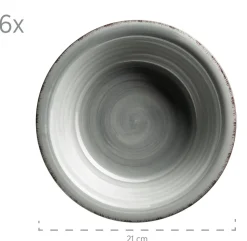 Teller|Die moderne Hausfrau Suppenteller-Set, Steingut LUMACA Grau