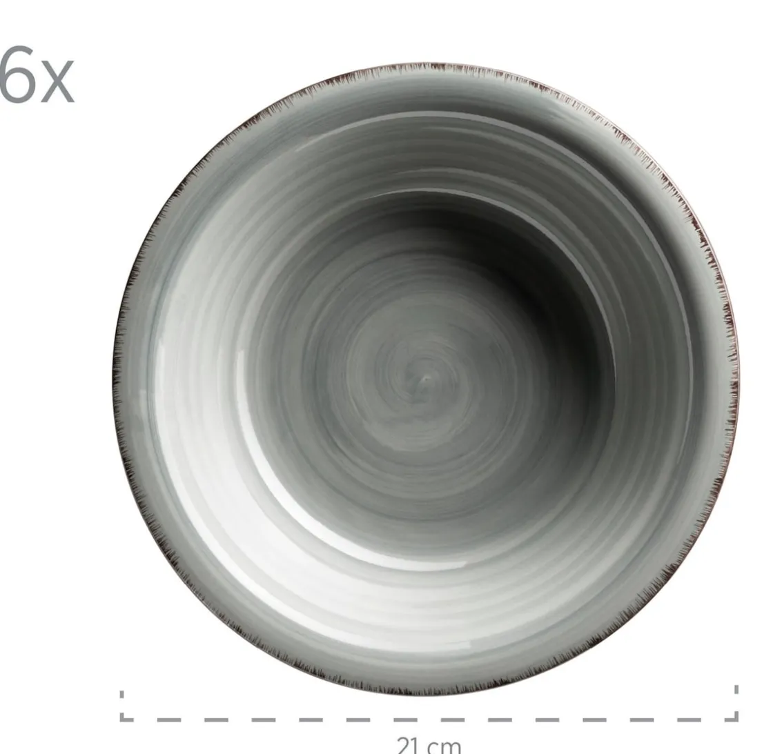 Teller|Die moderne Hausfrau Suppenteller-Set, Steingut LUMACA Grau