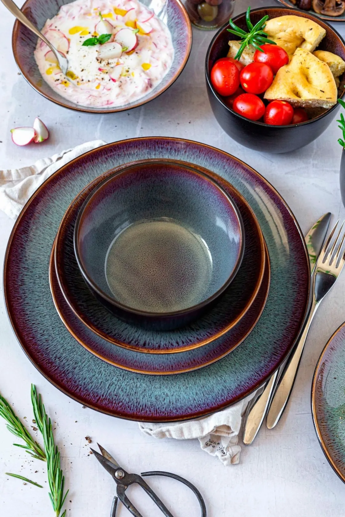 Teller|Die moderne Hausfrau Suppenteller-Set, Steinzeug Teona 4 x Suppenteller