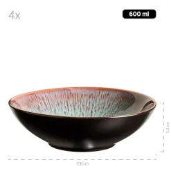 Teller|Die moderne Hausfrau Suppenteller-Set, Steinzeug Teona 4 x Suppenteller