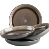 Teller|Die moderne Hausfrau Suppenteller-Set, Steinzeug Niara Schwarz / Grau