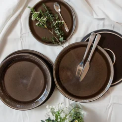 Teller|Die moderne Hausfrau Suppenteller-Set, Steinzeug Niara Schwarz / Grau