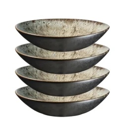 Teller|Die moderne Hausfrau Suppenteller-Set, Steinzeug Carellia Grau