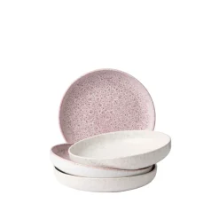 Geschirrsets|Die moderne Hausfrau Suppenteller-Set, Steinzeug Alpenwiese Beere / Creme