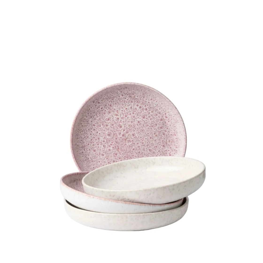 Geschirrsets|Die moderne Hausfrau Suppenteller-Set, Steinzeug Alpenwiese Beere / Creme