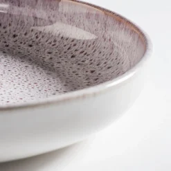 Geschirrsets|Die moderne Hausfrau Suppenteller-Set, Steinzeug Alpenwiese Beere / Creme