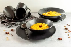 Teller|Die moderne Hausfrau Suppenteller-Set, Steinzeug Essential