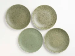 Teller|Die moderne Hausfrau Suppenteller-Set, Steinzeug Moos'N'Stein Grün