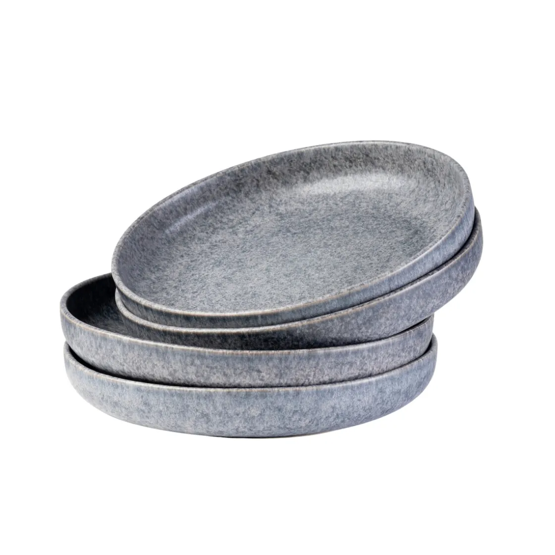 Teller|Die moderne Hausfrau Suppenteller-Set, Steinzeug Moos'N'Stein Grau