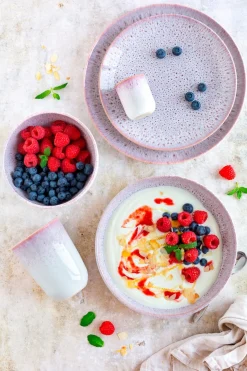 Geschirrsets|Die moderne Hausfrau Suppenteller-Set, Steinzeug Alpenwiese Beere