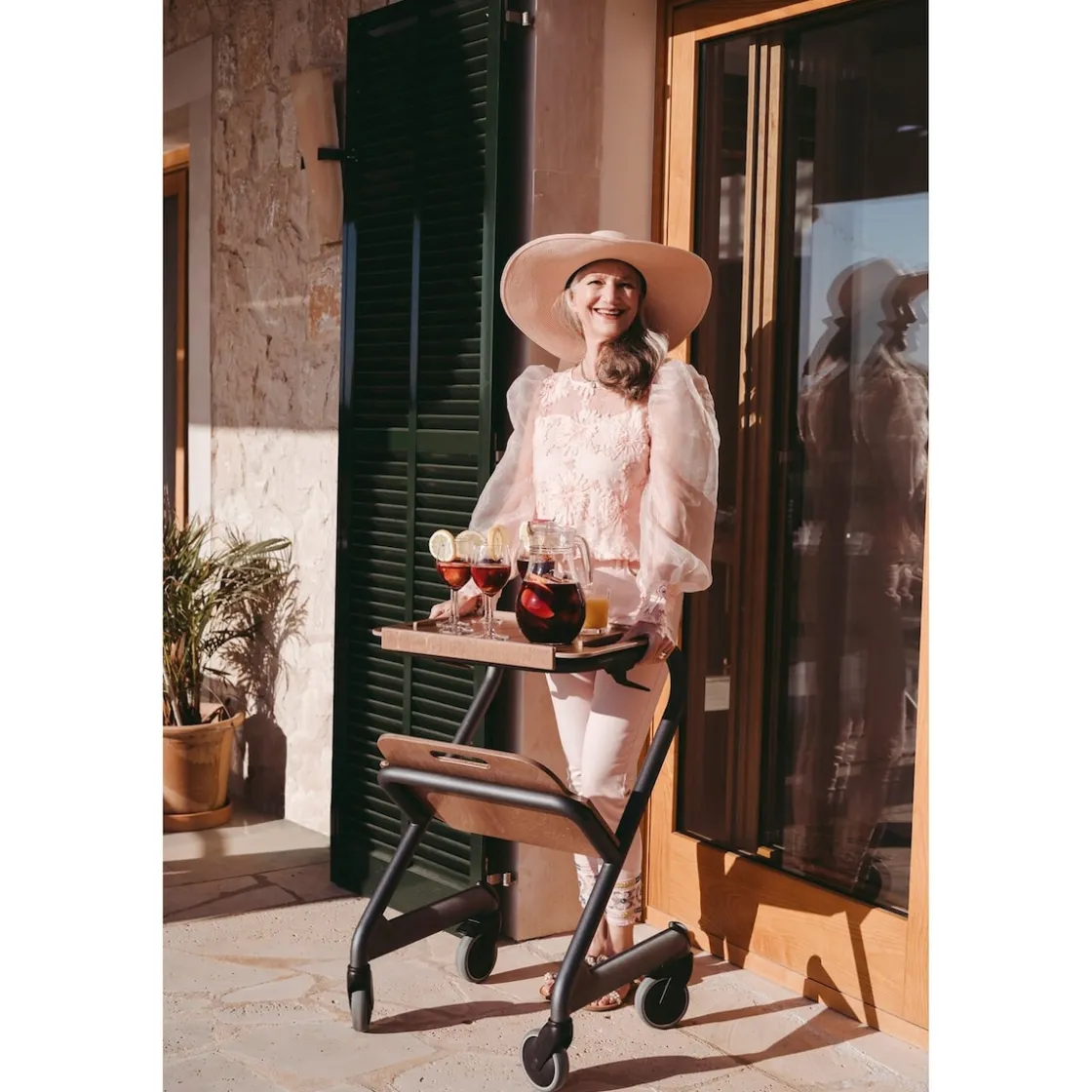 Rollatoren|Die moderne Hausfrau Tablett für Wohnraumrollator dunkelbraun