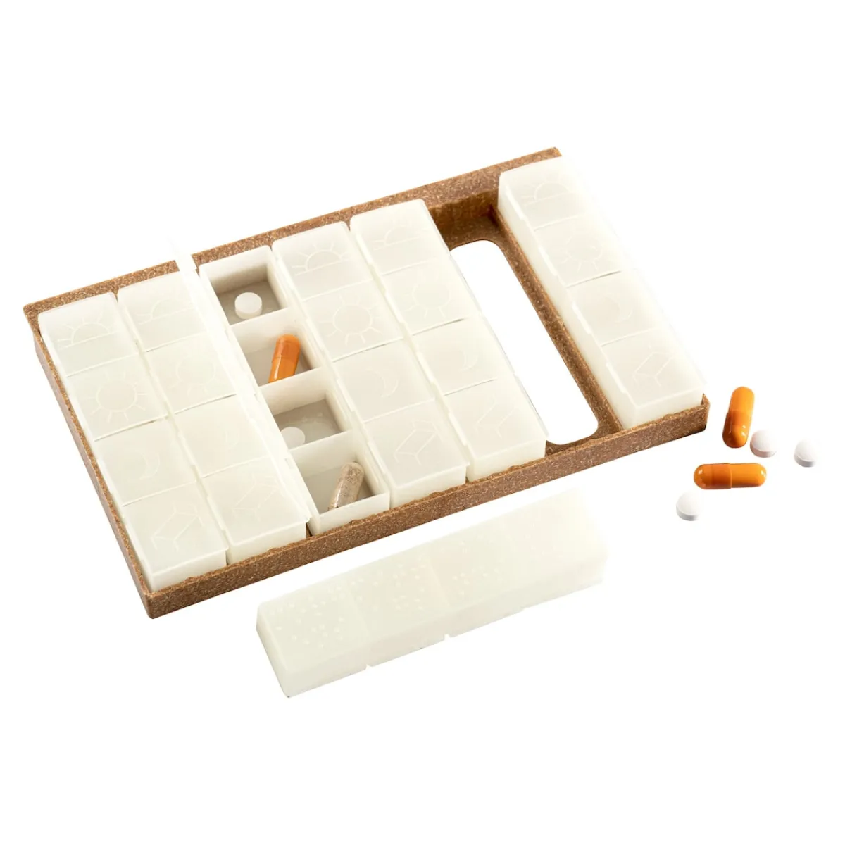 Die moderne Hausfrau Tablettenbox 7 Tage, inkl. 4 Fächer pro Tag „glow in the dark“