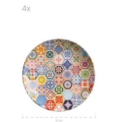 Geschirrsets|Die moderne Hausfrau Tafelservice, Keramik Amarante 6 x Speiseteller, 6 x Suppenteller