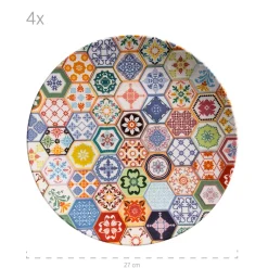 Geschirrsets|Die moderne Hausfrau Tafelservice, Keramik Amarante 6 x Speiseteller, 6 x Suppenteller