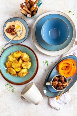 Geschirrsets|Die moderne Hausfrau Tafelservice, Keramik Nottingham Blau