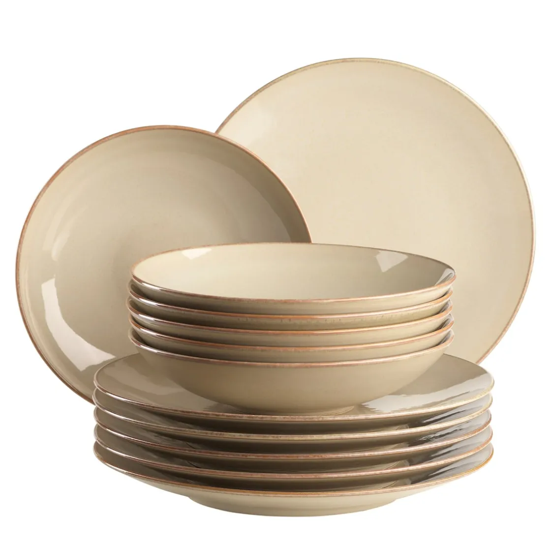 Geschirrsets|Die moderne Hausfrau Tafelservice, Keramik OSSIA Sand